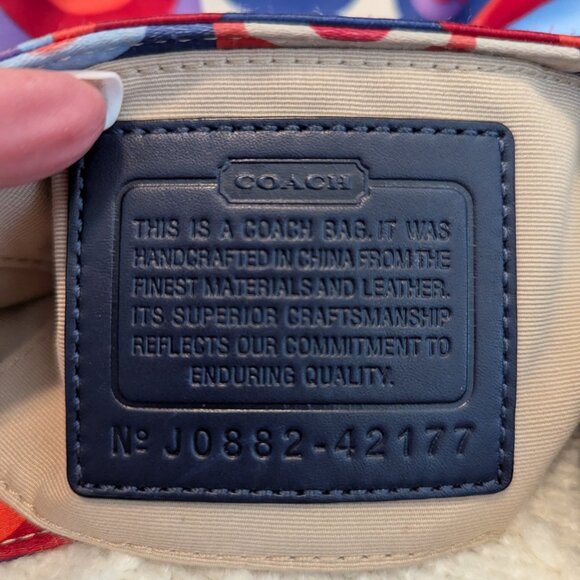 Coach Madison Scarf Satin Graphic Op Art Resort Mini Handbag J0882-42177 - Picture 10 of 16